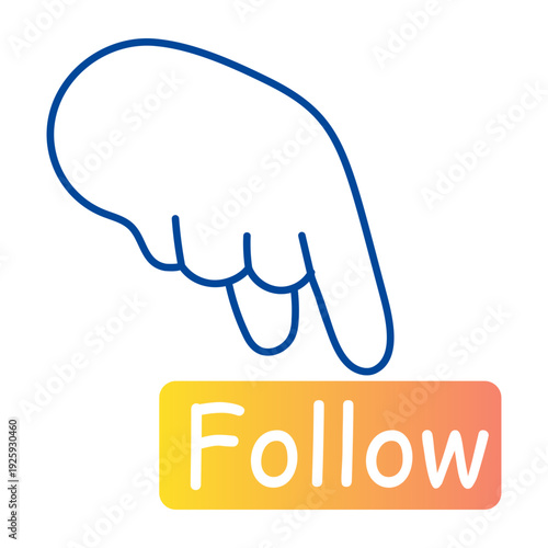 A doodle style icon of a follow button 