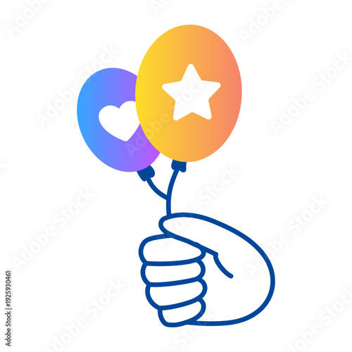 Hand drawn style icon of social media reaction