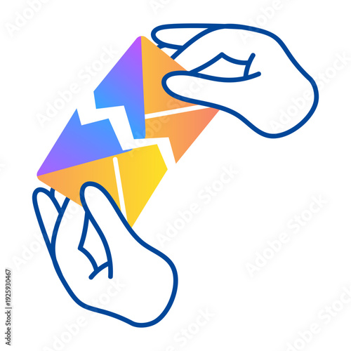 Doodle style icon depicting a corrupt mail