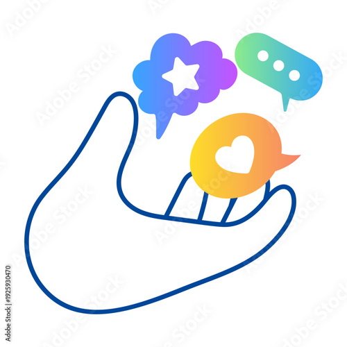 A hand drawn icon showing collecting react messages 