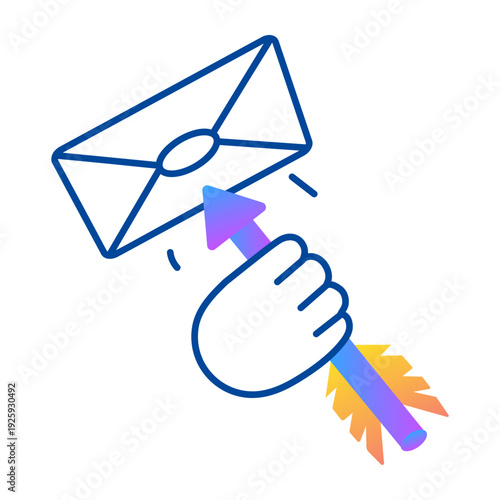 Doodle style icon showing a target mail 
