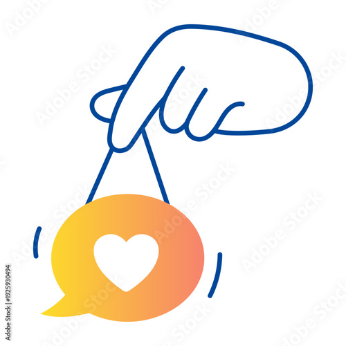 A drawing style icon of a reaction message