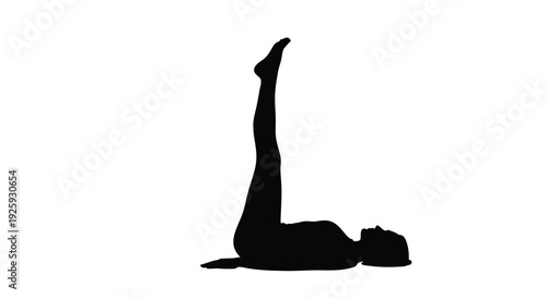 yoga silhouette, leg up pose icon