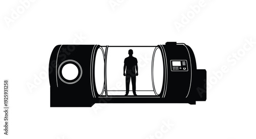 Hyperbaric oxygen therapy chamber vector