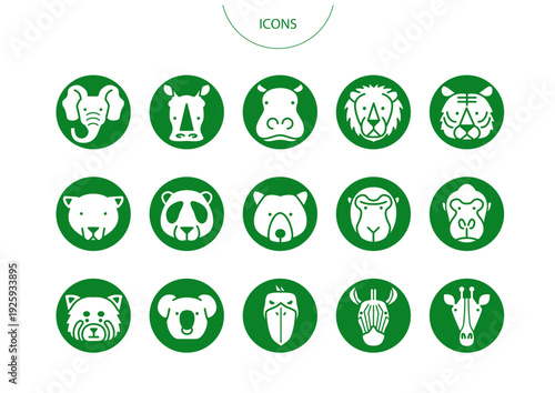 動物園　アイコン ピクトグラム　ベクター イラスト　セット