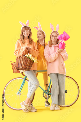 Young girl with bunny ears ...