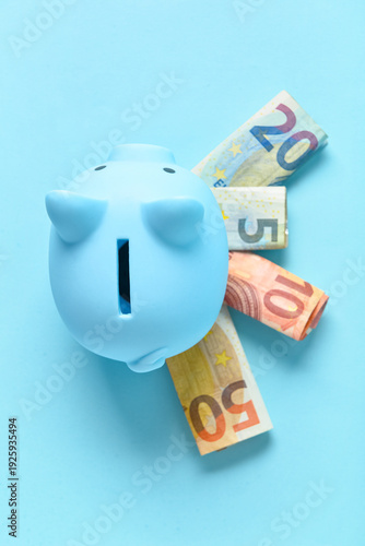 Piggy bank with euro bankno...