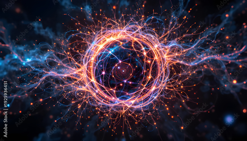 Fototapeta premium Generative ai.visualization of wave particle
