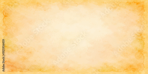 A blank vintage parchment with a grungy brown stained surface and ancient yellowed edges creates a retro antique paper texture backdrop for a weathered book page design