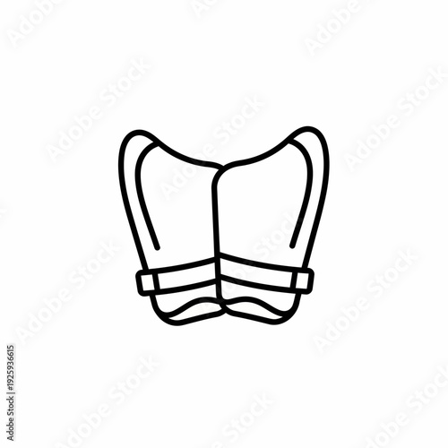 An icon depicting a pair of shin guards, with the focus on protection and athletic gear