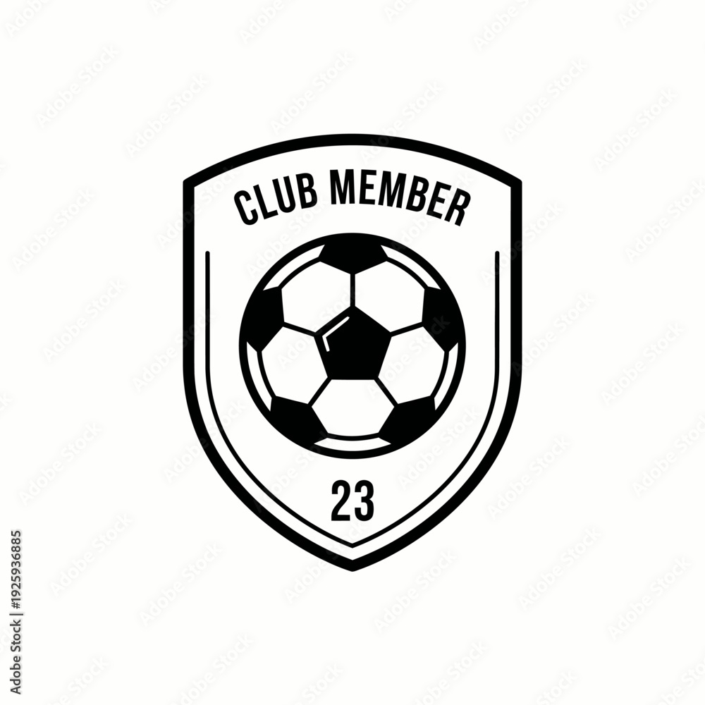 Obraz premium Soccer club badge design with a soccer ball in the center