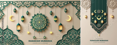 elegant ramadan mubarak background, islamic Ramadhan kareem background design for banner & social media