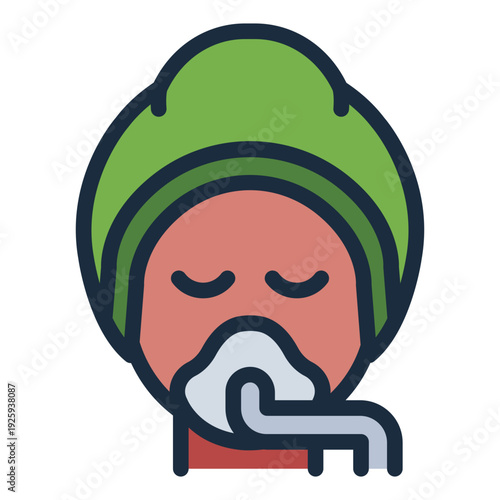 anesthesiology filled line icon. airway mask sedation. surgery support. hospital care
