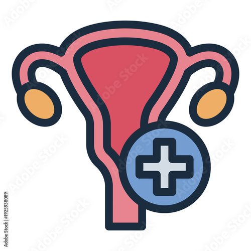 gynecology filled line icon. uterus care service. women health. medical clinic
