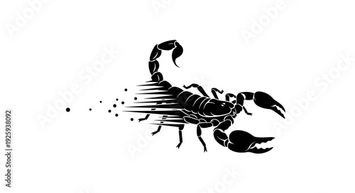 Black Scorpion Illustration with Raised Tail 1.