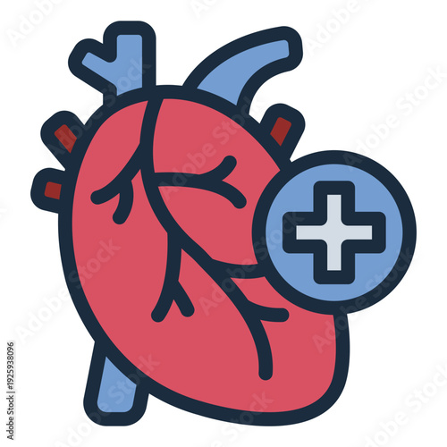 cardiology filled line icon. heart care service. cardiac treatment. medical clinic