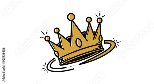 Golden Crown Illustration with Royal Symbolism.