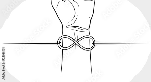 Hand with infinity symbol on wrist.
