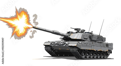 Detailed vector illustration set of military tanks shown in multiple side-view variations, including static and action poses. Clean, high-detail style suitable for editorial, educational, historical, 