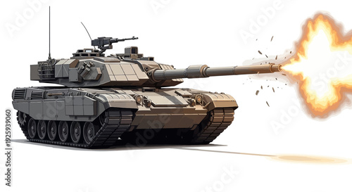 Detailed vector illustration set of military tanks shown in multiple side-view variations, including static and action poses. Clean, high-detail style suitable for editorial, educational, historical, 