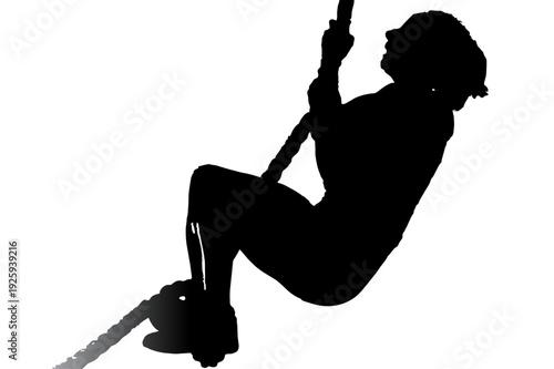 Female Athlete Rope Climb Silhouette – Functional Fitness Vector
