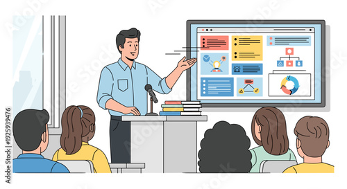 Man presenting data to a group.