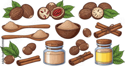 Nutmeg and Cinnamon Spice Collection