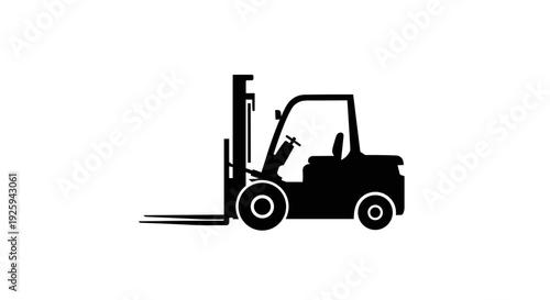 Industrial forklift silhouette icon a heavy duty vehicle for logistics and warehousing symbolizing material handling