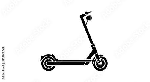 Modern electric scooter silhouette icon clean design vector graphic representing urban personal transport