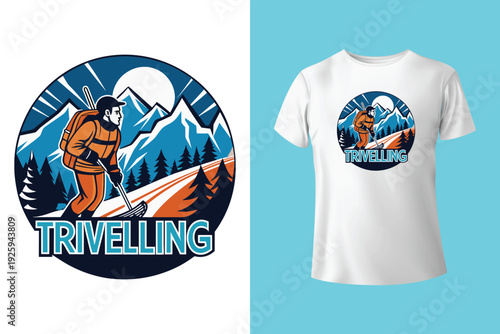 Muscular snowboarder winter t shirt design