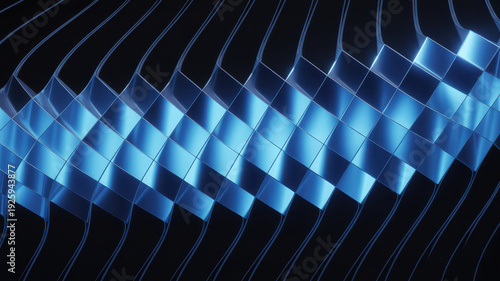 Futuristic turquoise and blue glass gradient reflections, unique abstract background for sci-fi design, motion graphics, and stock visual projects. 