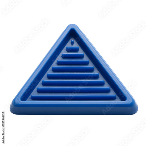 Blue Pyramid Puzzle Toy Object isolated on transparent background.