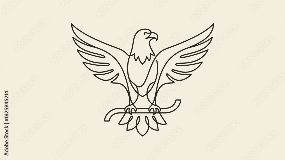 Fototapeta premium Eagle Logo Design Vector - Minimalist Bird Symbol for Corporate Branding & Identity