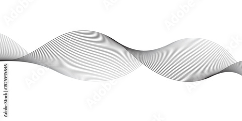 Modern Minimal Wave Line Background in Grayscale, Turquoise, and Black Featuring Smooth Curves and Dynamic Motion for Contemporary Graphic Design Use.