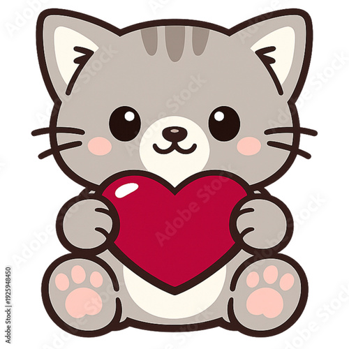 cat with heart