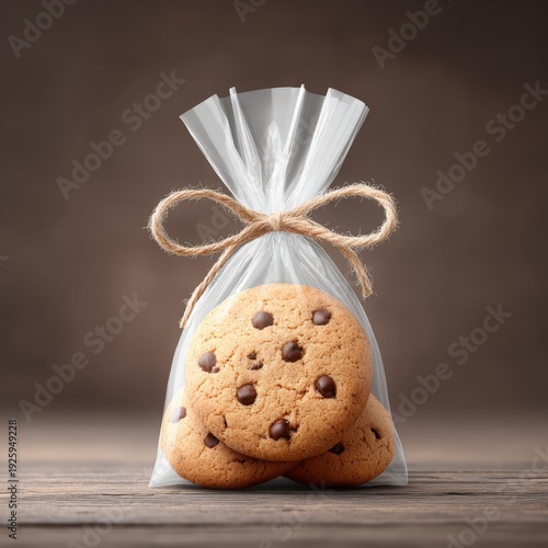 Freshly Baked Chocolate Chip Cookies in Clear Gift Bag