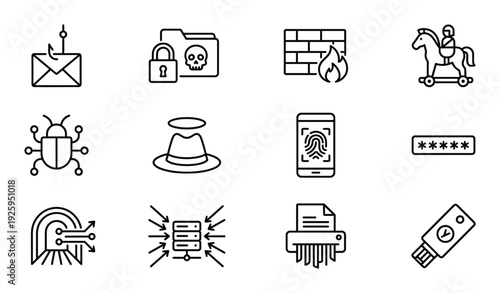 Email phishing scam with hook and envelope symbol vector illustration security design