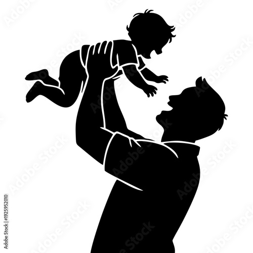 silhouette of a father lifting his child