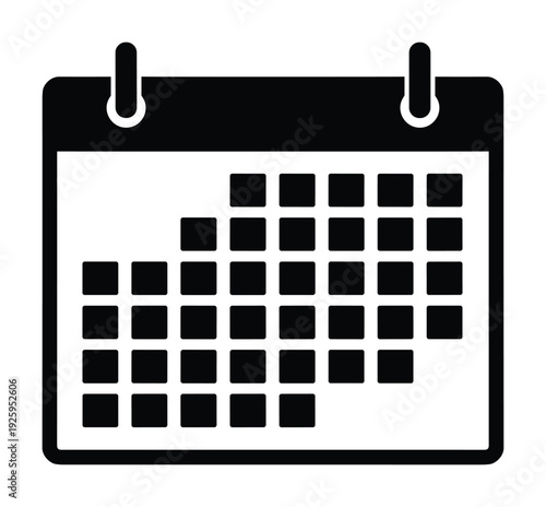 Organizer monthly calendar with blank dates to make appointments schedule arrangement