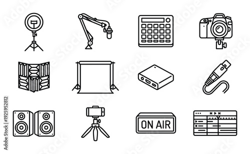 Ring light for streaming podcasting video calling interview and photography standing on tripod