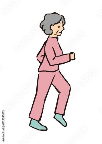 ウォーキングをするシニア女性