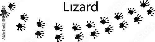 Lizard Footprint Silhouette Vector Set – Reptile Track Icon Collection EPS