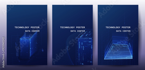 Digital Data Center Technology Poster Backgrounds