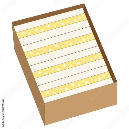 卵のサンドイッチボックスのシンプルなイラスト