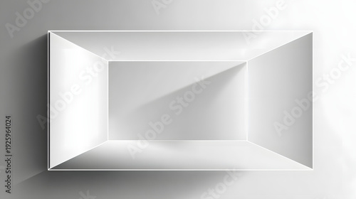 Wide Horizontal White Frame with Inner Perspective and Gentle Gradient Shadow