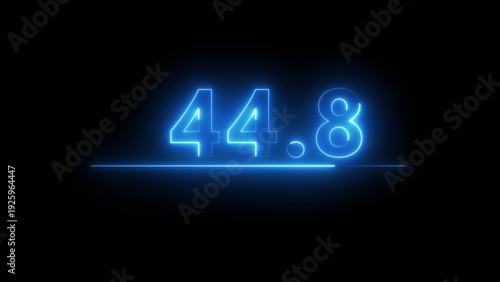 Glowing neon counting number. Business counting number icon illustration on background.  Neon number. 