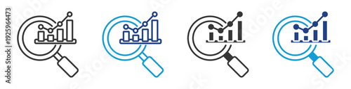 analysis icon set multiple style collection	
