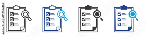 assessment icon set multiple style collection	
