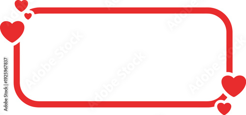 A red heart-shaped frame on a white background for Valentine's Day