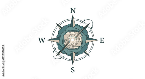 Detailed Illustration of a Compass.